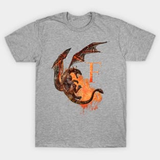 Drachen Buchstabe F T-Shirt